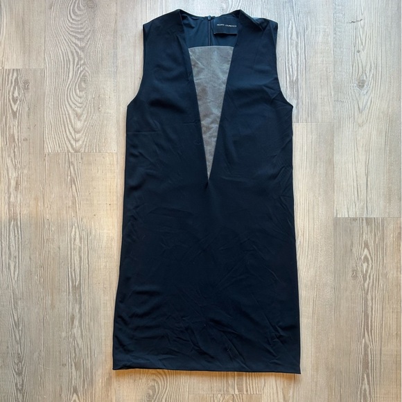 PEDRO LOURENÇO Black Sleeveless V neck mini Dress mesh lining size 36 / US Small - Picture 8 of 11
